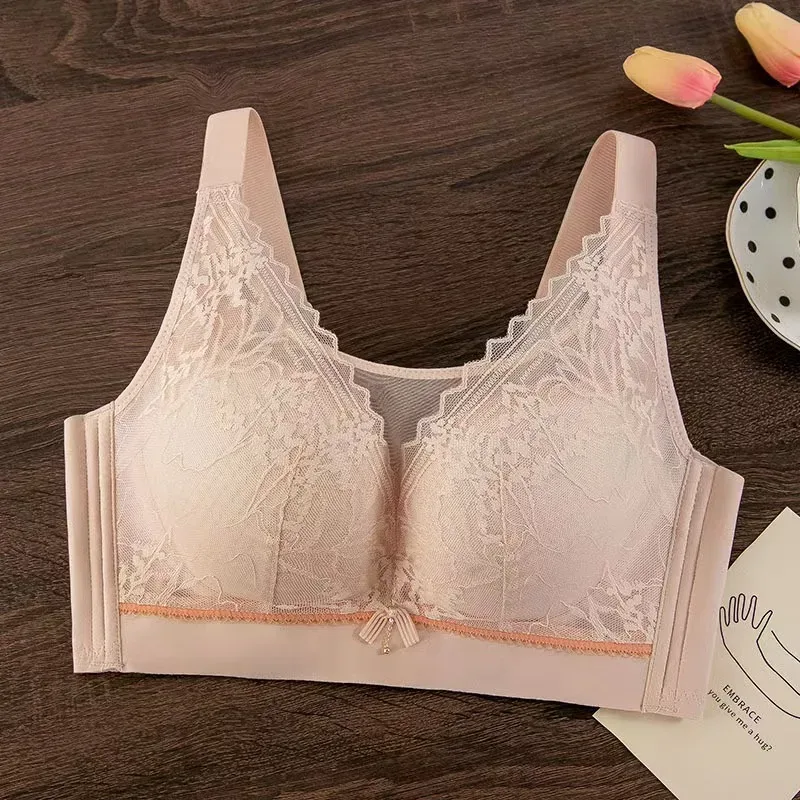 Plus Size Ladies Bra Thin No Steel Ring Comfortable Breathable Bras Adjustable Underwear Push Up Sexy Women Lingerie Bra BCD Cup