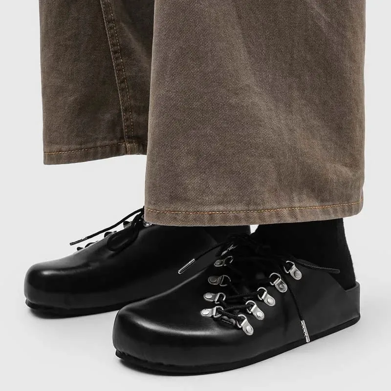 Mens Leather Loafers Non Slip Walking Flats Light Breathable Outdoor Slip on Casual Shoes for Male Work Office Driving Sneakers — image 2