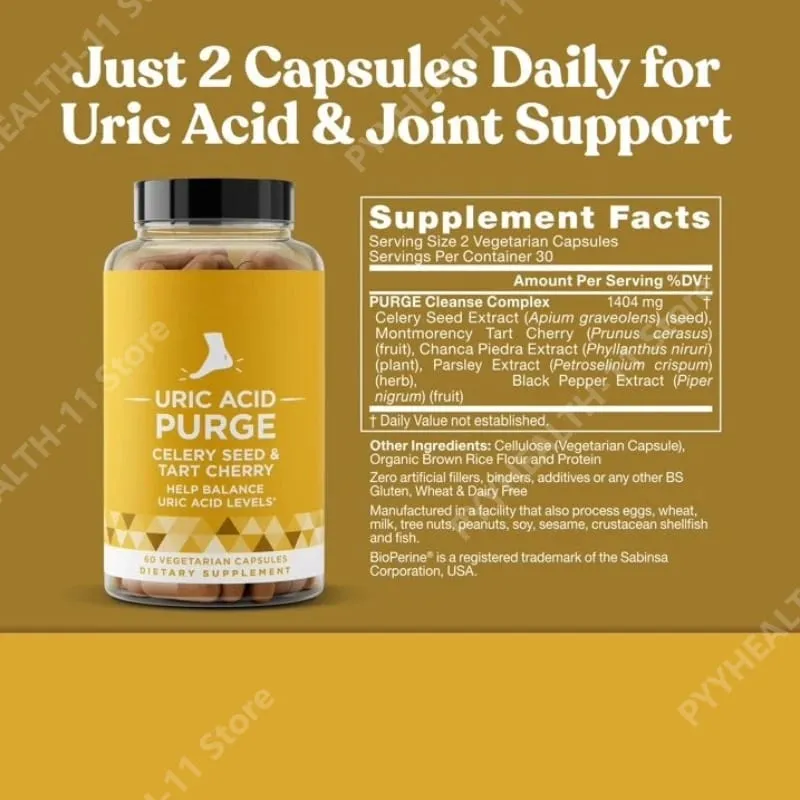 Plant-Based Antioxidant Capsules with Tart Cherry & Celery Seed Cleanse 5-in-1 Formula Daily Wellness Support 60 Capsules — image 6