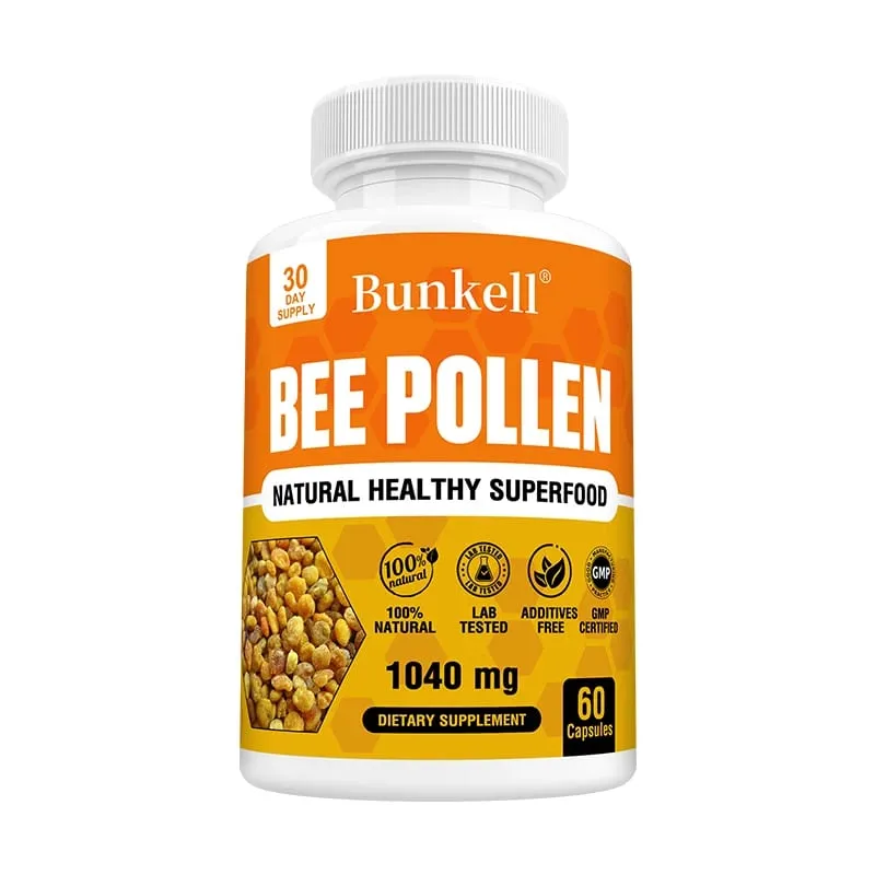 Συμπλήρωμα Bee Pollen 100% Φυσική Ακατέργαστη Γύρη μέλισσας Χορτοφαγικές Κάψουλες Προβιοτικά Superfood Digestion Ανοσοποιητική Υποστήριξη & Ενέργεια
