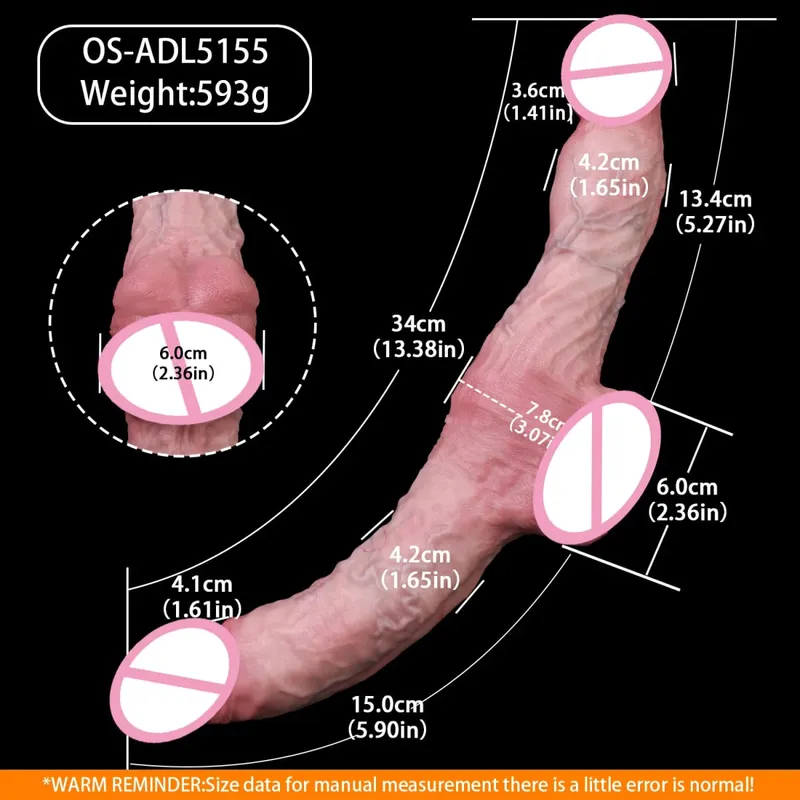 Realistic Dildo Double Side Buttplug Couple Buttplug Soft Silicone G-spot Stimulator Anus Dilator Dual End Penis Sex Toy