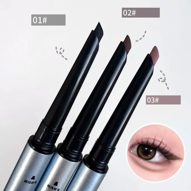 1pc Double Head Ultra-fine Matte Red Brown Eyeliner Pen Waterproof Black Brown Eyeliner Gel Pencil Quick Dry Easy Wear Eye Liner
