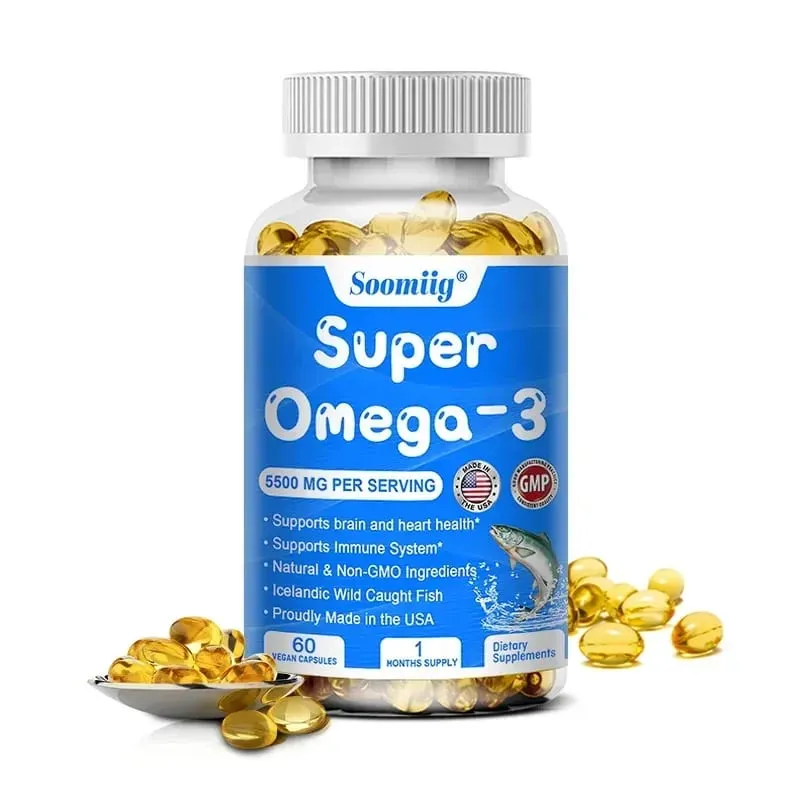 Kapsle s trojitým účinkem Omega-3 rybí olej + DHA + EPA - Podporuje zdraví kloubů a mozku a zlepšuje imunitní funkci Antioxidant