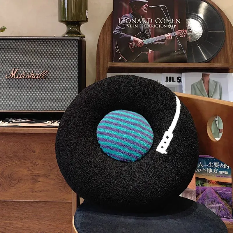 40cm Vinyl Record Shaped Pillow Retro Throw Pillow For Music Lovers Disc Party Creative Plush Cushion Record Sofa Couch Pillow — image 3