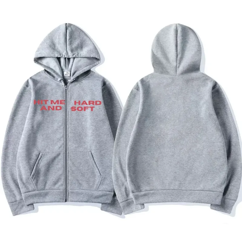 Hit Me Hard and Soft 2025 Tour Zipper Hoodies Fans Gift Men Women Clothing Pullovers Fashion Hip Hop Zip Up Sweatshirts Jackets
