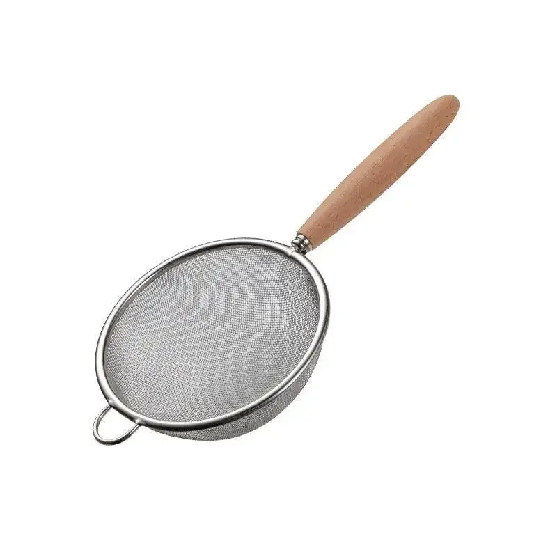 1-3pcs Wooden Handle Flour Sifter And Strainer Fine Mesh Stainless Steel for Home Baking Cooking Juice And Powder Filtering