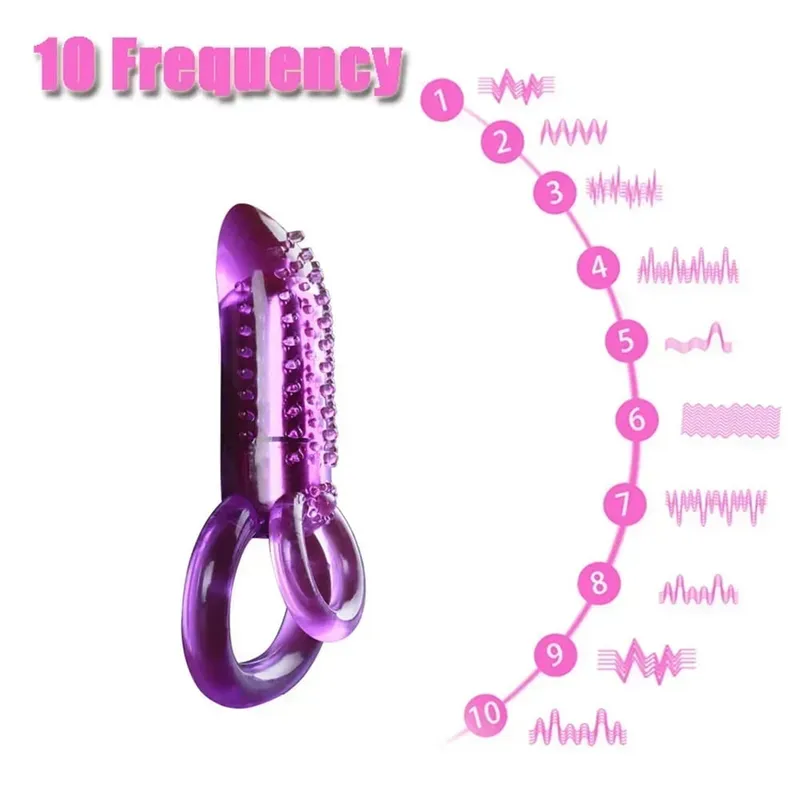 Vibrating Cock Ring na May Dila Clitoral Stimulator Nakataas Nodules Anal Beads Para sa Mag-asawang Naglalaro ng Pang-adultong Sex Toys Penis Ring Naisusuot