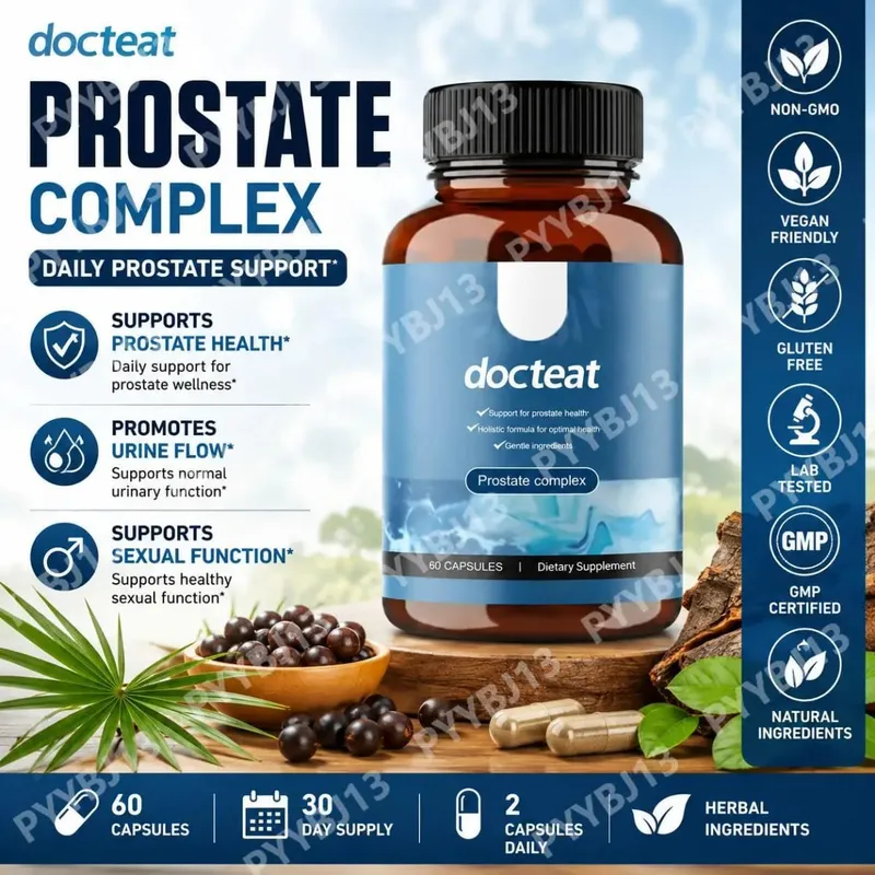 Docteat Prostate Complex Capsules Support Prostate Health and Urine Flow with Herbal Saw Palmetto and Pygeum 60 Capsules — image 2