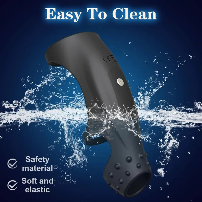 Vibrating Penis Sleeve Cock Ring Penis Extender for G Spot Clitoris Vibrator Stimulation Adult Sex Toy for Men Delay Ejaculation