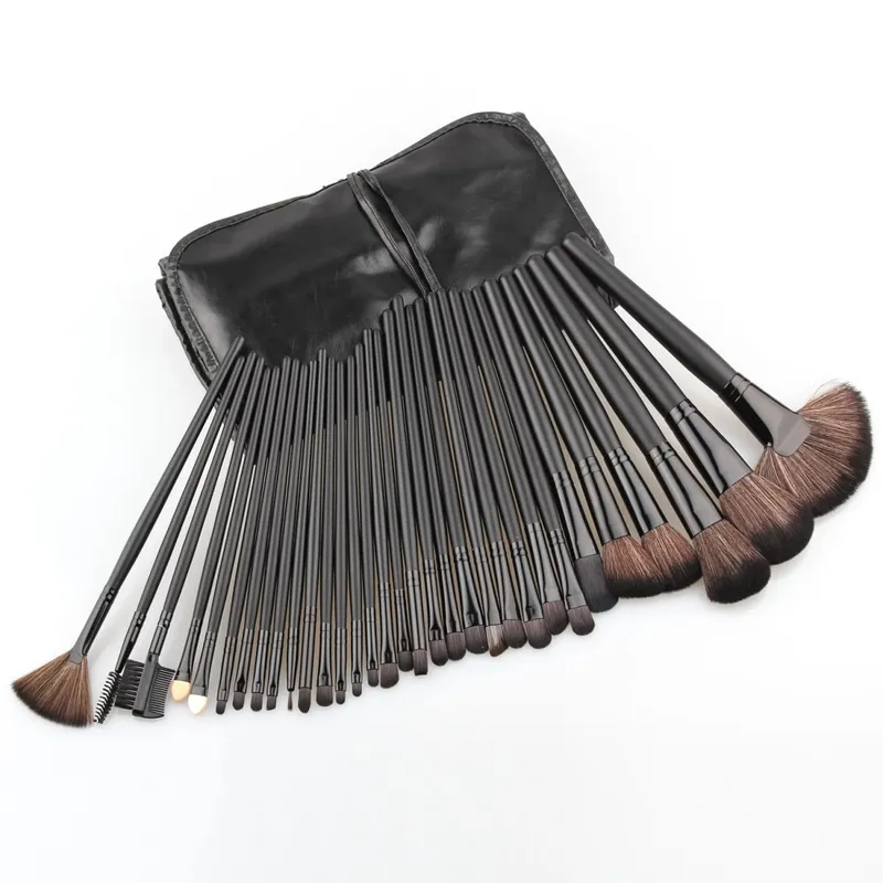 32Pcs Professional Makeup Brushes Set Goat Hair pincel maquiagem Powder Contour Brush Cosmetic Complete Kit with Leather Bag — image 1