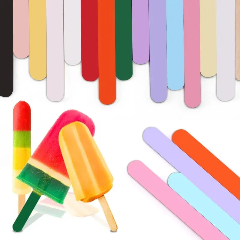 Food Grade Acrylic Ice Cream Sticks 10pcs/set Colorful Light Popsicle Stick Stirring Rod Distinguishing Labels Kitchen Tools — image 4