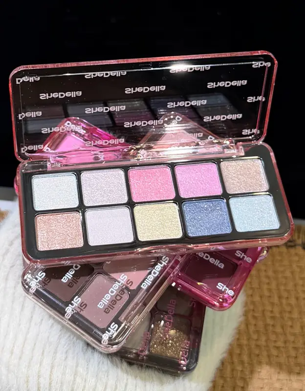 10 Color Eyeshadow Palette Portable Pink Matte Shimmer Glitter Lasting Pearl Shine Eye Shadow Makeup