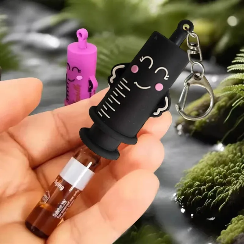 TT1pc For Home Nurses And Doctors Rubber Cutter Aid Medication Vial Breaker Tool Syringe-Shaped Ampoule Bottle Opener Keychain