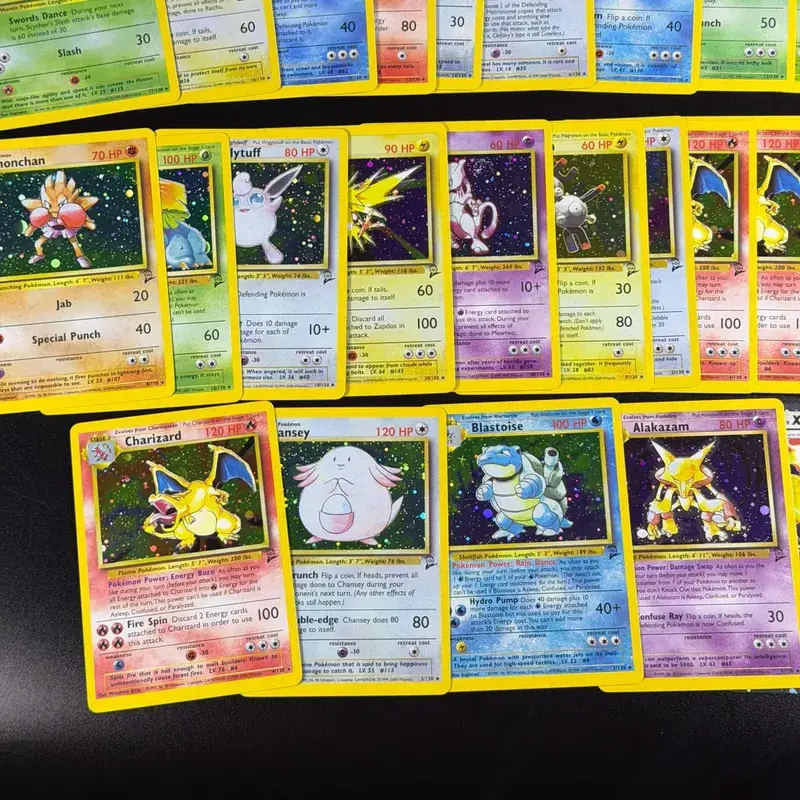 Pocket 2000 Base Set 2 OG Nostalgia Collectible Hitmonchan Scyther Clefable Pidgeot Mewtwo Traditional Holo Proxy — image 3