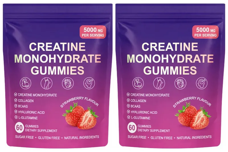 Creatine Gummies with Collagen BCAA Hyaluronic Acid Vitamin D3 Zinc Fitness Supplement for Active Adults Workout Support Sugar — image 7