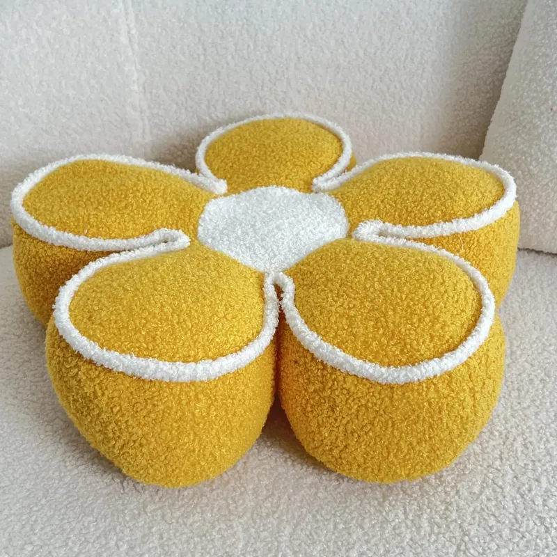 PP Cotton Filled Sunflower Pillow Flower Petal Shape Sofa Cushion Headrest Backrest Pad Living Room Bedroom Bay Window Decor