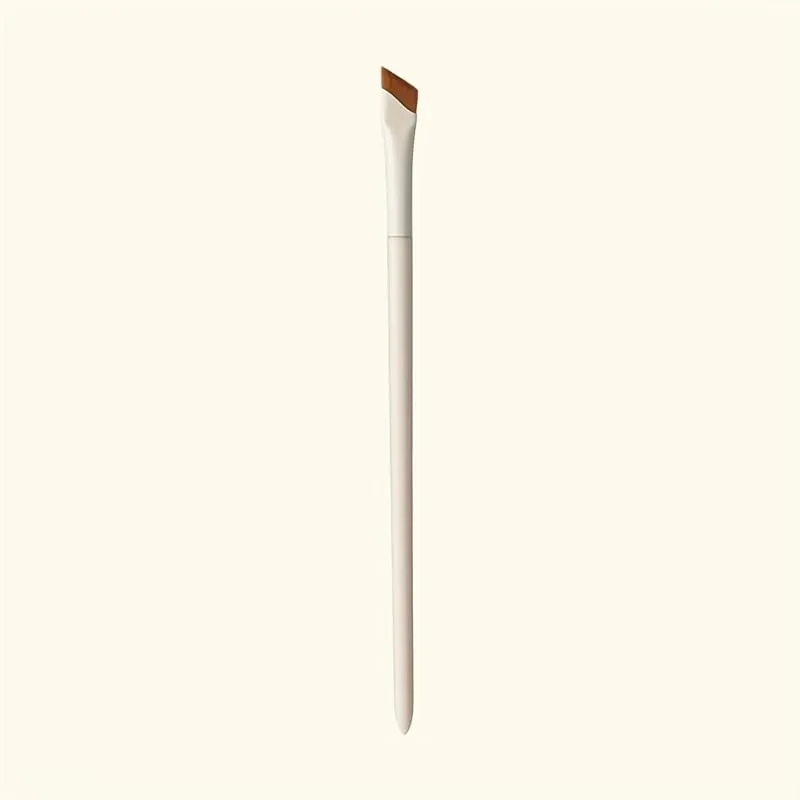 1pc Porcelain White Precision Angle Eyeliner Pencil And Eyebrow Brush Set - Nylon Brush Suitable For All Skin Types