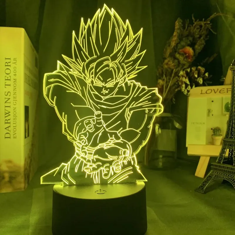 Dragon Ball Z Anime Figures Goku Vegeta Gohan Broly 3D Lamp PVC Action Figures Toys for Children Trunks Buu Super Saiyan Gifts — image 4