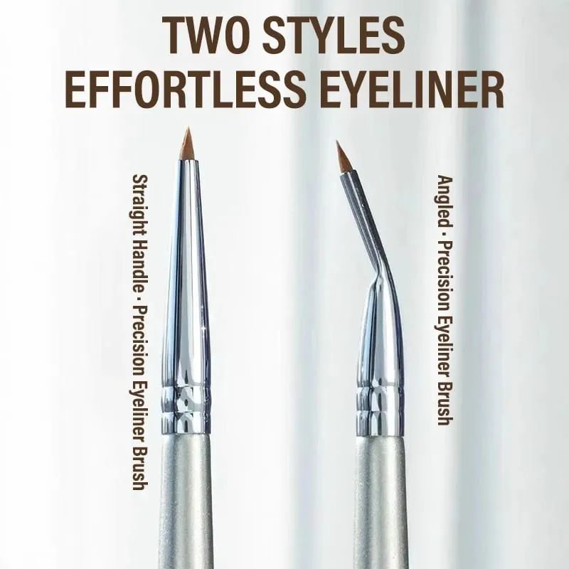 7 Pcs Professional Eye Makeup Brush Set Bent Angled Eyeliner & Concealer Brush Under Eye Aegyo Sal Tear Trough Shadow Tool