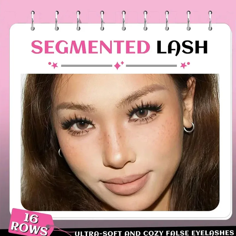 Cat Eye 16 rækker Cluster Lashes 406080100P Blandede DIY Individuelle øjenvipper Tykke Bakke DIY Eyelash Extension Wispy Volume Eyelashes