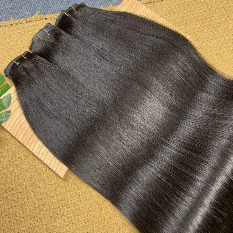 Bone Straight Clip In Human Hair Extensions Unprocessed Raw Hair Extensions Full Head Seamless Clip Ins Extension 100g/7pcs