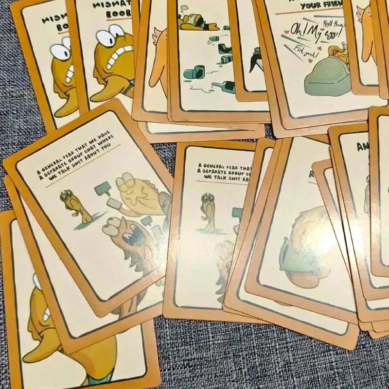 Jogo de cartas Go Fish para você mesmo, presente divertido de mordaça, jogos de tabuleiro hilariantes com um jogo de festa de interação familiar noturna para mais de 2 jogadores
