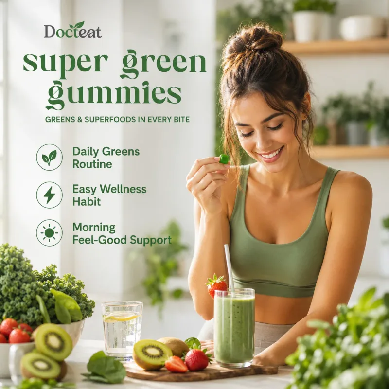 Super Green Superfood Gummies Multivitamin Vitamin A C D Chromium Antioxidant Immune Health Calcium Absorption 12 Servings — image 3