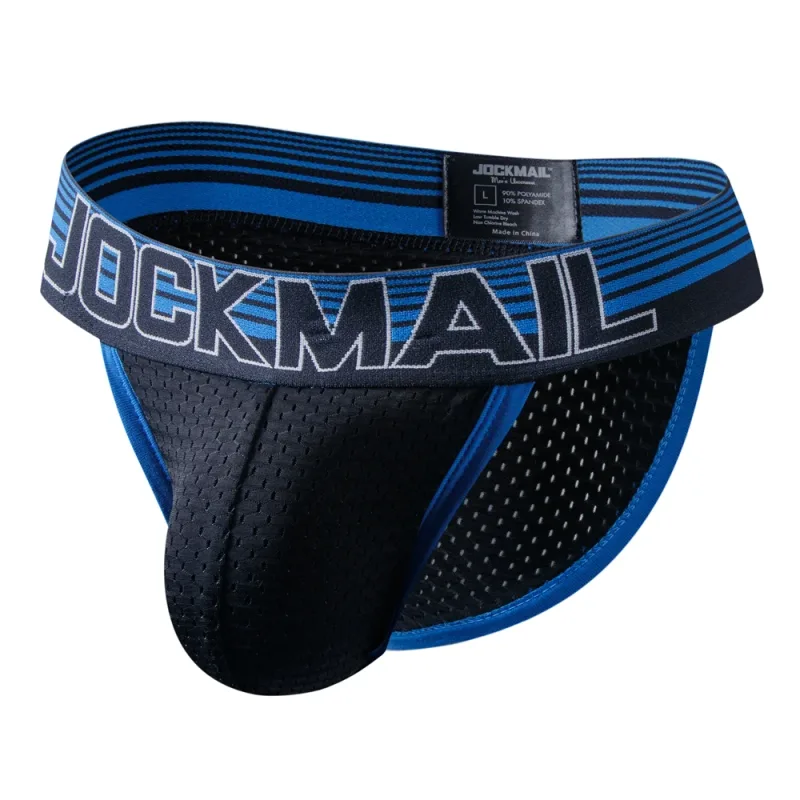 Jockmail Mans Underwear Gay Brief Nylon Mesh Sexy Low Waist Ropa Interior Hombre Letter Embroidery Sissy Panties Male Lingerie — image 49