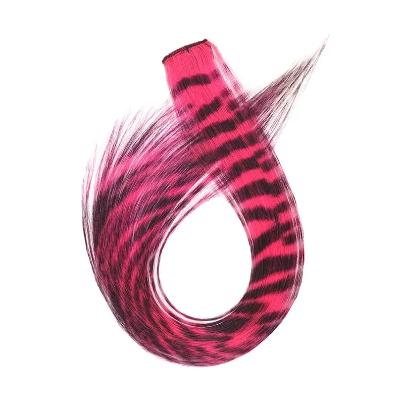 Wig Colored Synthetic Hair Extensions One Card Invisible and Traceless Leopard Print Hanging Ear Dye Long Straight Hair Extensio