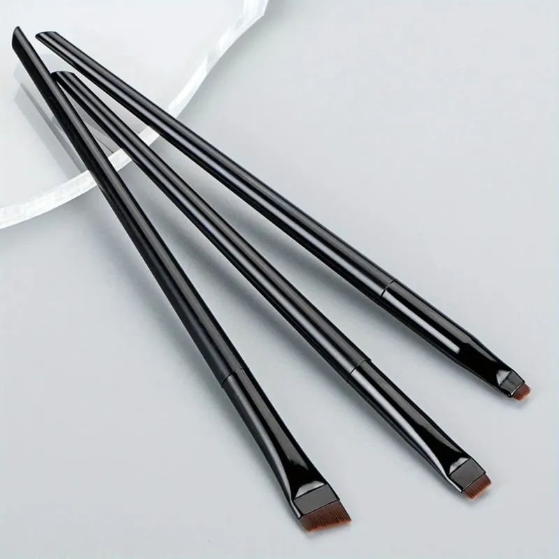 3-teiliges Make-up-Pinsel-Set, Klingen-Eyeliner-Pinsel, feiner schräger Kopf, Augenbrauenpinsel, Umriss, Eyeliner, ultradünner Lidschattenpinsel, Make-up