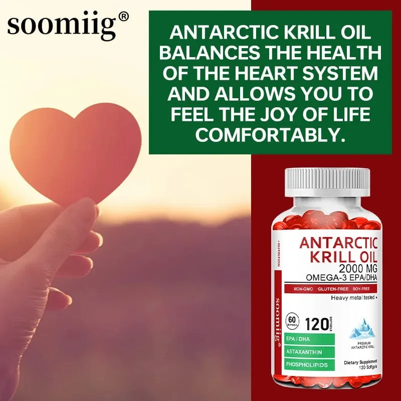 Capsule di olio di krill antartico da 2000 mg | Fonte naturale di potenza 3X di Omega-3 EPA DHA con integratore di fosfolipidi di astaxantina — image 3