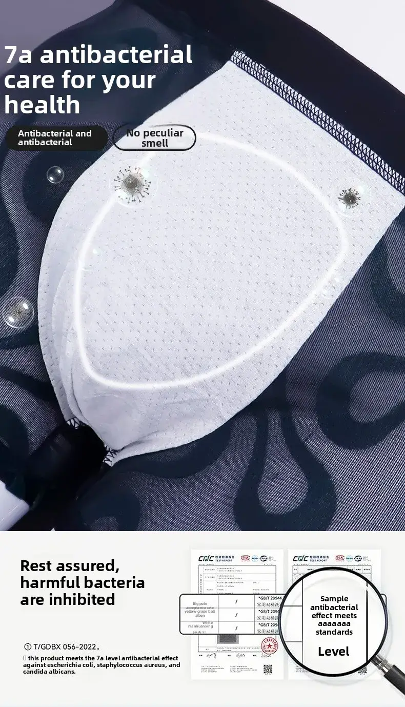 2PCS Seluar Boxer Berbondong-bondong Mesh Tipis Lelaki dengan Pinggang Anjal Lebar Regangan Tinggi Pelbagai Warna Pilihan Ditambah Saiz Pakaian Lelaki