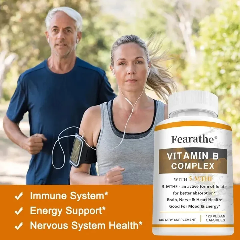 Vitamin B Complex Supplements (B12 B1 B2 B3 B5 B6 B9 Folic Acid &Biotin) Immune Brain & Energy Support