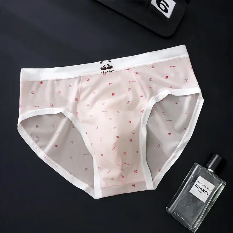 New Bare feel men's underwear printed sissy cuecas masculino ice silk sexys tøy men cueca thin seamless calzoncillos hombre — image 8