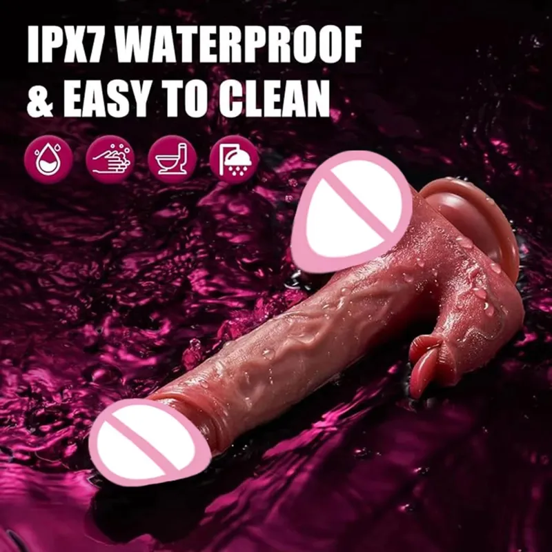 4 in 1 Thrusting Dildo Vibrator Remote Control Heating Tongue Licking Clitoris G-Spot Dick Sex Toys Vagina Adult Female Sex Shop — image 3