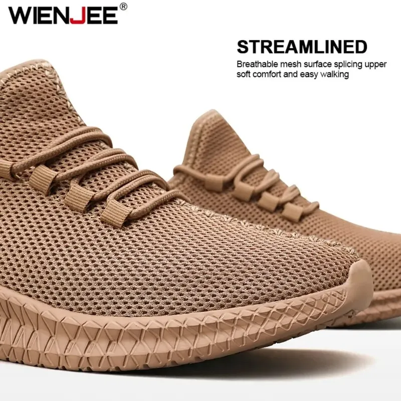 Men's Non-Slip Casual Sneakers Breathable Outdoor Jogging Training Hiking Sports Running Outdoor Weave Knit Lace Up Shoes — image 3