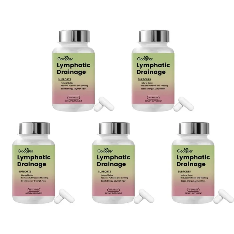 Googeer Lymphatic Support Capsules with Diosmin Hesperidin Horse Chestnut Bromelain Butcher's Broom Daily Wellness 60 Capsules