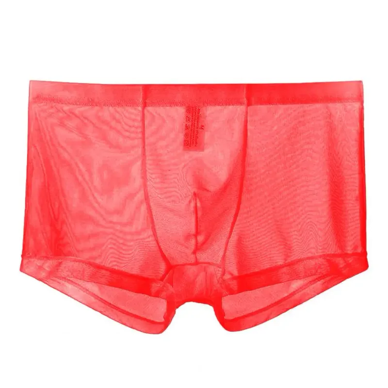 Boxer trasparenti da uomo vedono attraverso le mutande maschili sexy mesh a vita bassa seta ghiacciata sottile raffreddamento mutandine da uomo intimo da uomo — image 30