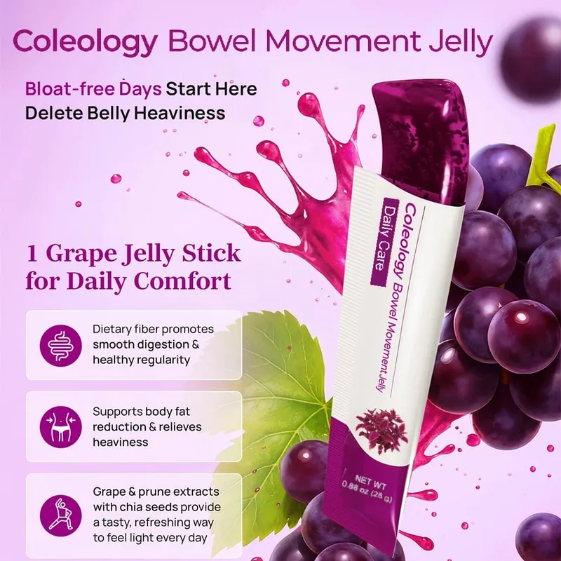 Bowel Movement Jelly (10 Days) - Garcinia Cambogia Jelly Sticks. Grape and Chia Seed. Polydextrose Collagen Hyaluronic Acid — image 3