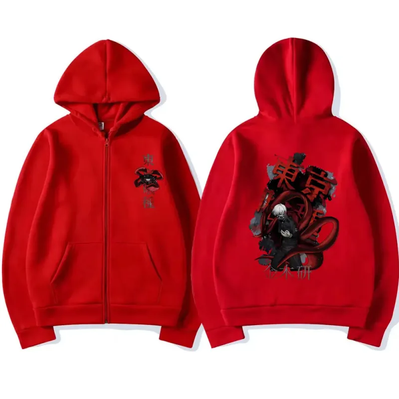 Anime Tokyo Ghoul Kaneki Ken Graphic Zipper Hoodie Men Women Casual Hooded Pullover Fashion Oversized Zip Up Sweatshirts Jackets — image 14