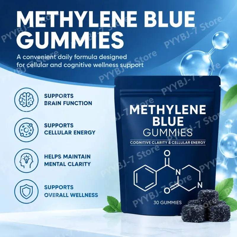 Methylene Blue Gummies with PQQ NAC Vitamin B2 & B3 Supports Cognitive Clarity & Cellular Energy Brain Nutrient for Adults 30Ct — image 2