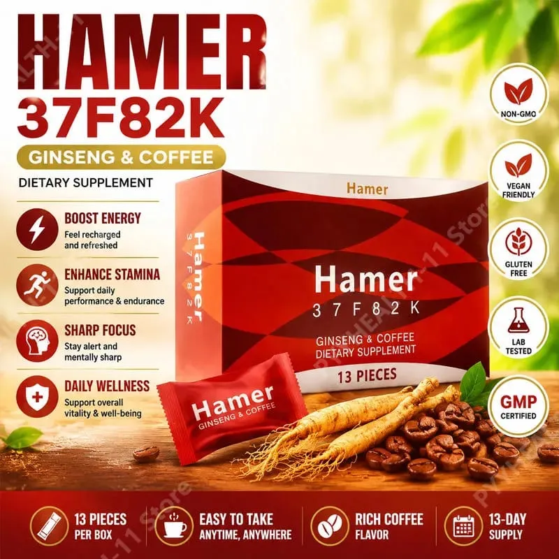 Ginseng Energy Coffee Support Sachets 13 Packs Herbal Vitality Supplement for Daily Focus Natural Stamina Support Portable Use — image 1
