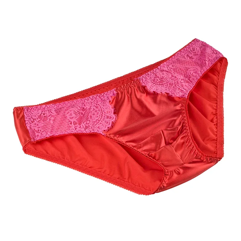 Men's Sexy Briefs Comfortable Healthy Elastic Soft Pouch mid Waist Pure Underwear Men's lace shiny gay underwear — image 18