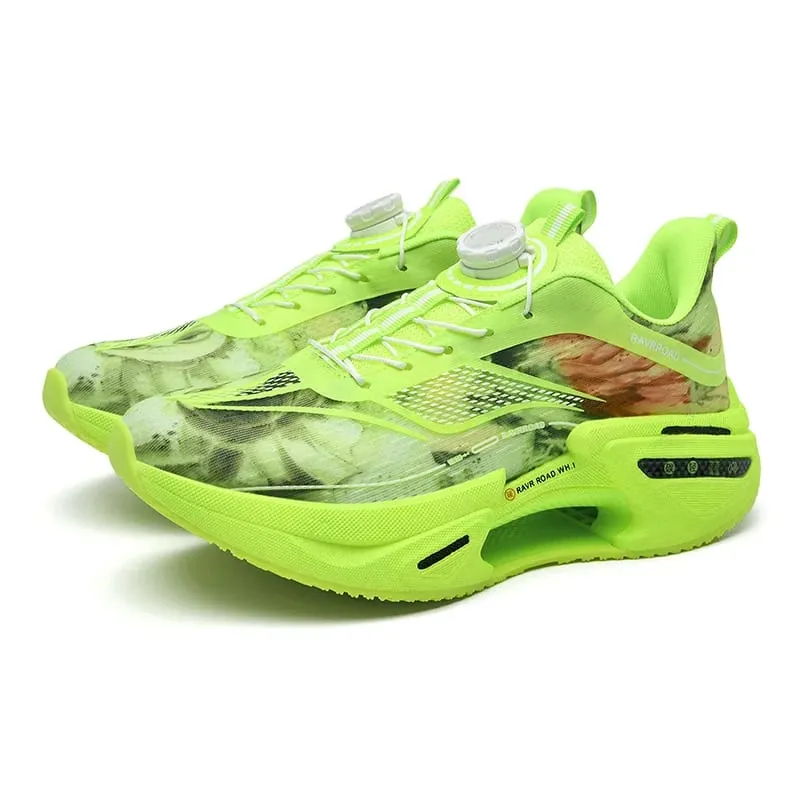 Elastic Speed Running Shoes for Men Carbon Plate Push Rotating Buckle Sports Shoes for Women Professional Shock-Absorbing
