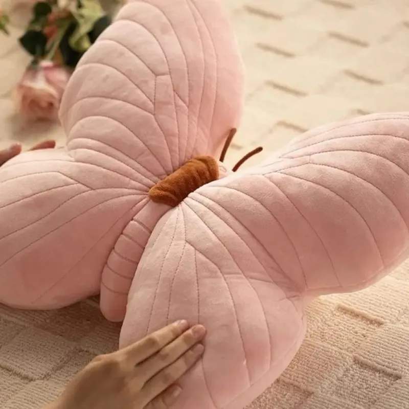 New Cute Butterfly Pillow Fashion Soft Toy Throwing Pad Christmas Gifts Girl Pink Toy Bedhead Pillow