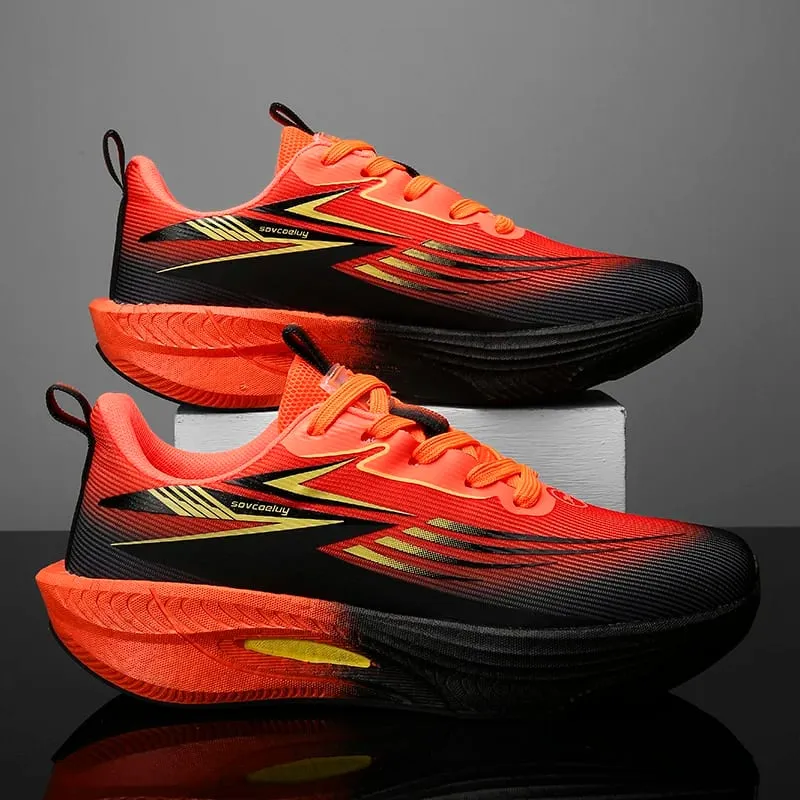 Running Shoes Men Carbon Board Marathon Sports Air Cushion Breathable Lightweight Women's Comfortable Athletic Sneakers Casual