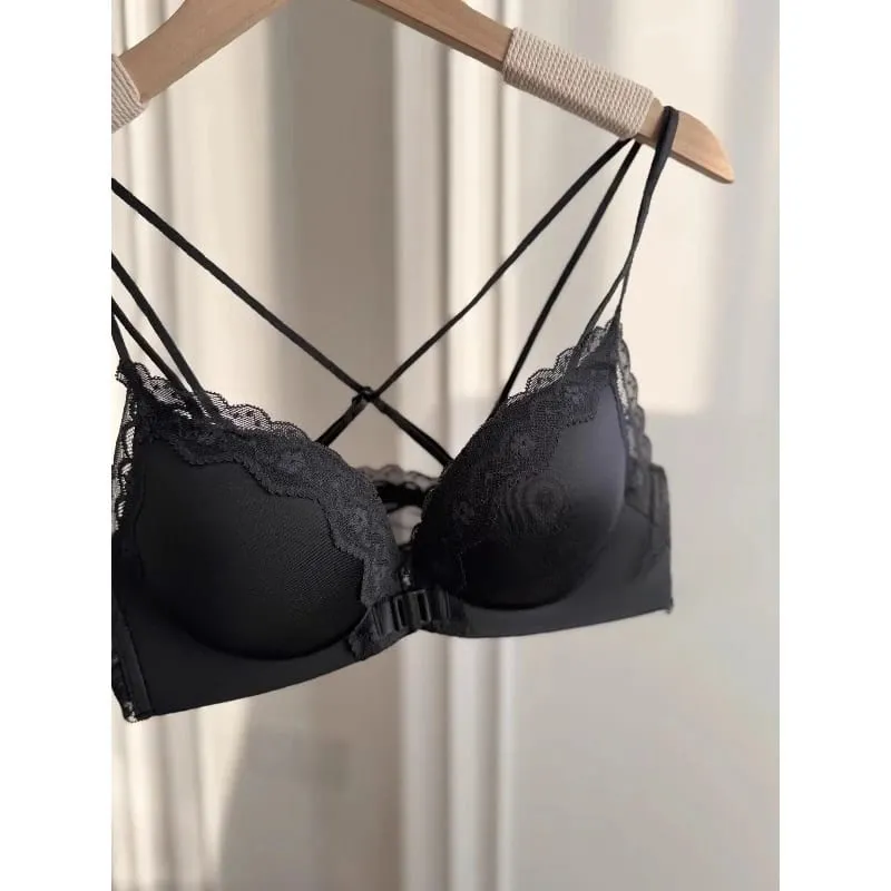 Leopard Print Front Button Bra Set Push Up Petite Women Backless Sexy Lingerie for Party Gathering Enhance Bust Show Larger S-XL — image 4