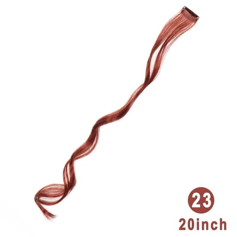22 Inch Wavy Clip In Hair Extensions Double Weft BB Clip Synthetic Hair No Tangle No Shedding for Women Daily Party Cosplay