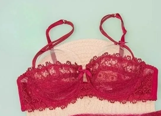 Sexy Lace Bra Set for Women Plus Size Half Cup Sheer Ultra Thin Nipple Concealed Erotic Lingerie Push Up Comfort Underwear Set — image 8