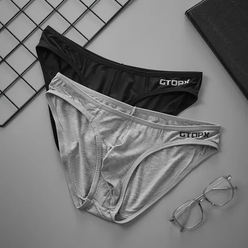 3Pack Mens Underpants Low Waist Briefs U Convex Bag Moisture-wicking Comfortable Sexy Mens Bikini 3256812265867383 — image 1